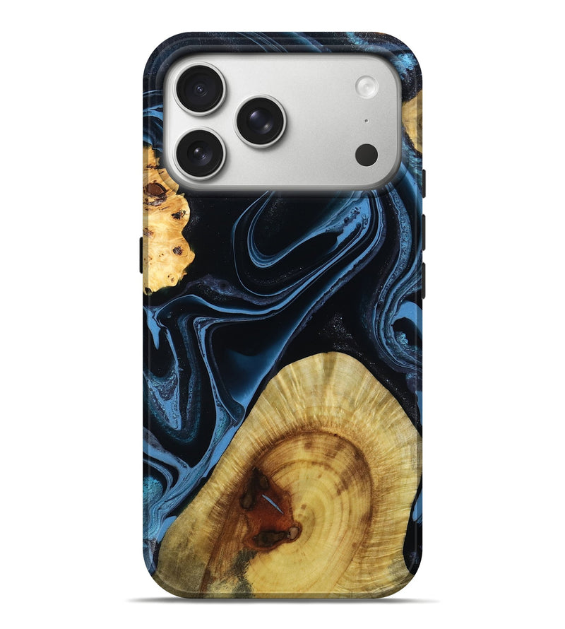 iPhone 17 Pro Max Wood Live Edge Phone Case - Bianca (Blue, 795613)