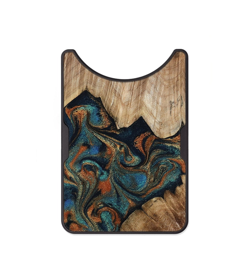 Alloy Wood Wallet - Jeramy (Teal & Gold, 795732)