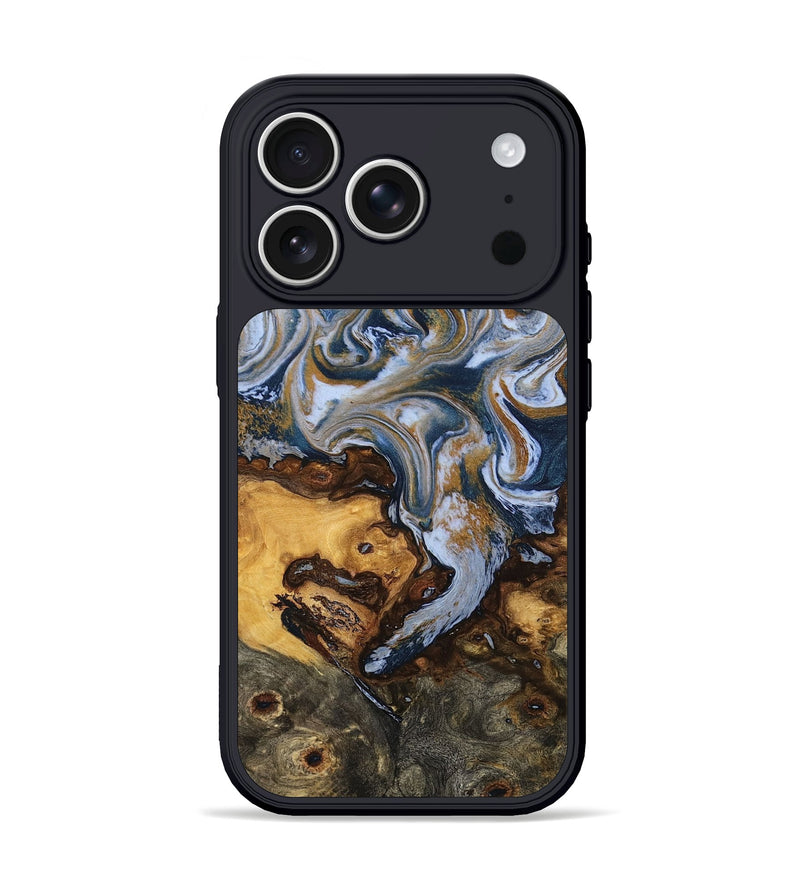 iPhone 17 Pro Wood Phone Case - Linwood (Teal & Gold, 795734)