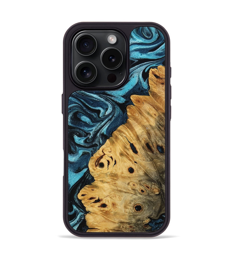 iPhone 16 Pro Wood Phone Case - Leilany (Blue, 795789)