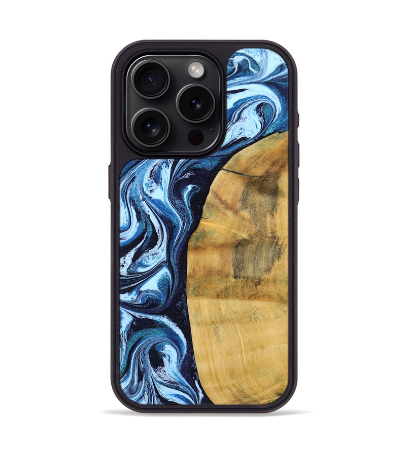 iPhone 15 Pro Wood Phone Case - Sylvia (Blue, 795809)