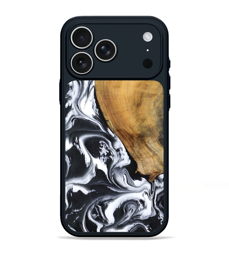 iPhone 17 Pro Max Wood Phone Case - Zola (Black & White, 795823)