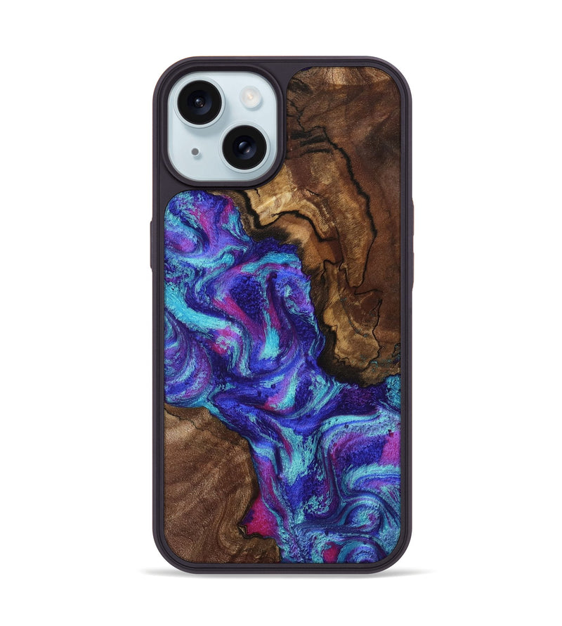 iPhone 15 Wood Phone Case - Fredric (Purple, 795839)