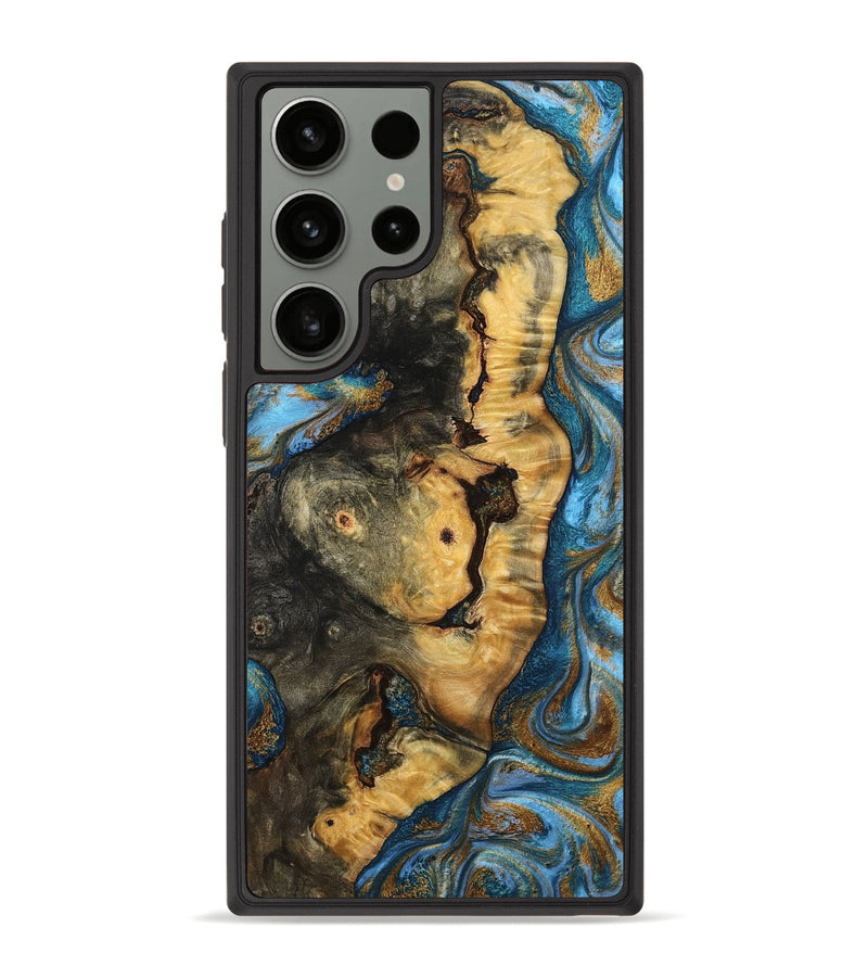 Galaxy S23 Ultra Wood Phone Case - Mariel (Teal & Gold, 795859)