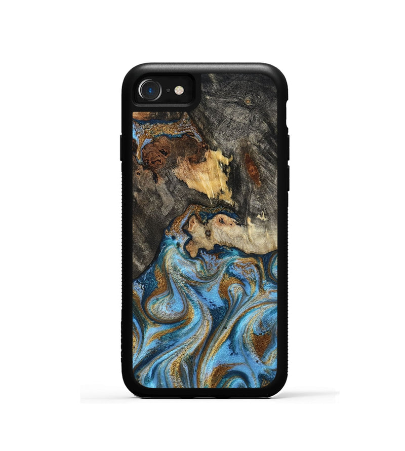 iPhone SE Wood Phone Case - Cori (Teal & Gold, 795860)