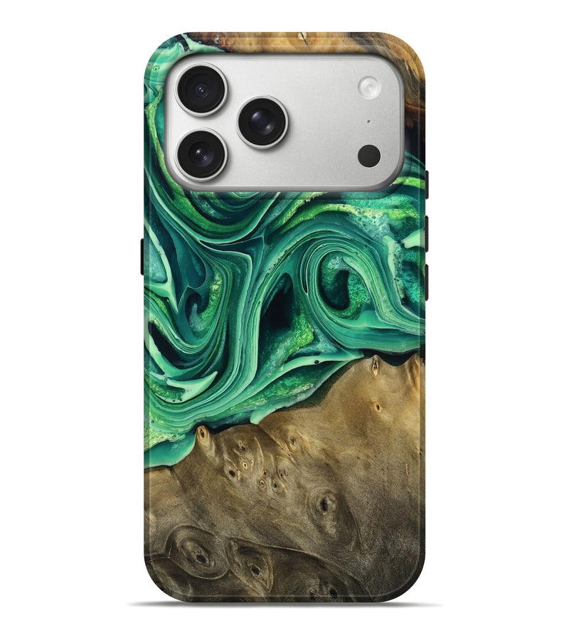 iPhone 17 Pro Max Wood Live Edge Phone Case - Ward (Green, 795874)