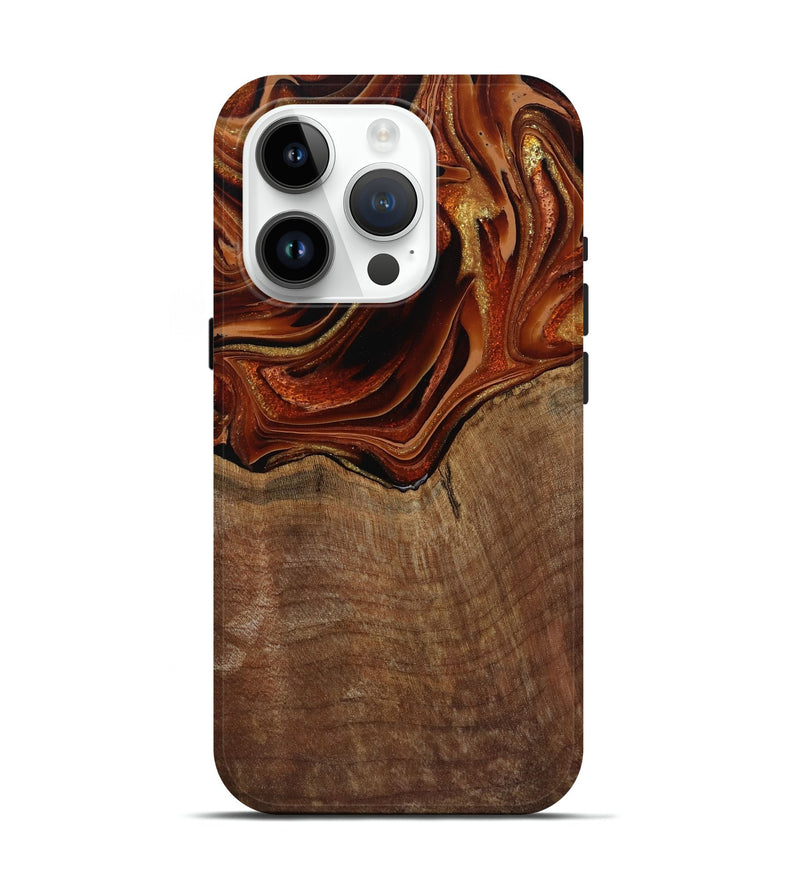 iPhone 15 Pro Wood Live Edge Phone Case - Dawna (Red, 795879)