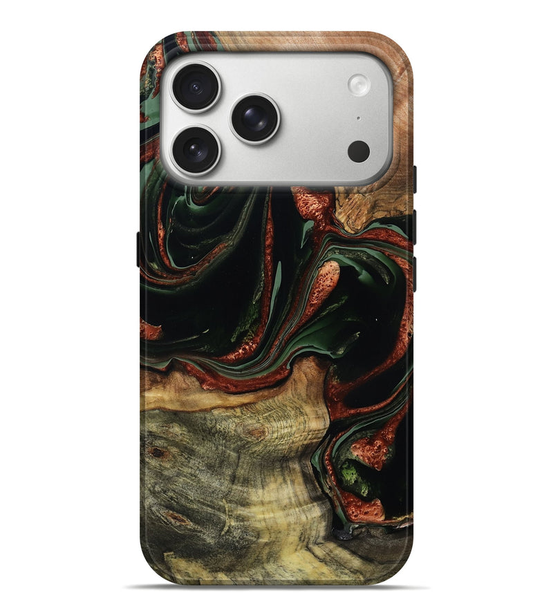 iPhone 17 Pro Max Wood Live Edge Phone Case - Lavonne (Green, 795885)