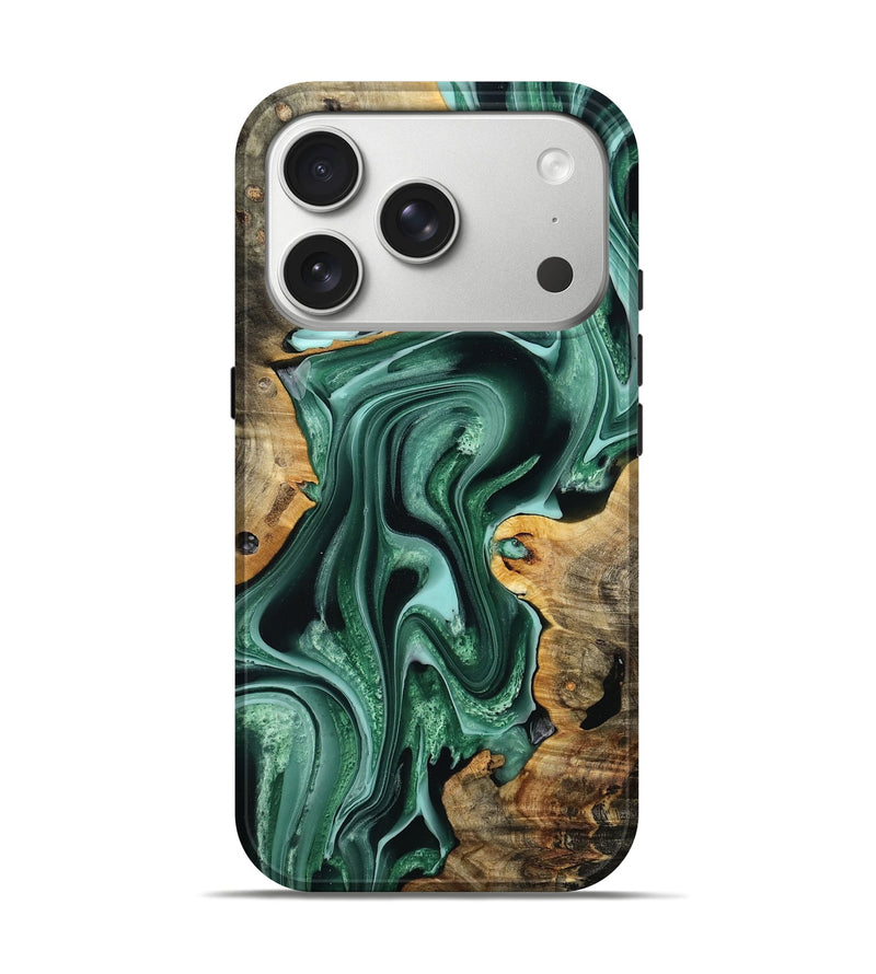 iPhone 17 Pro Wood Live Edge Phone Case - Sarahi (Green, 795886)
