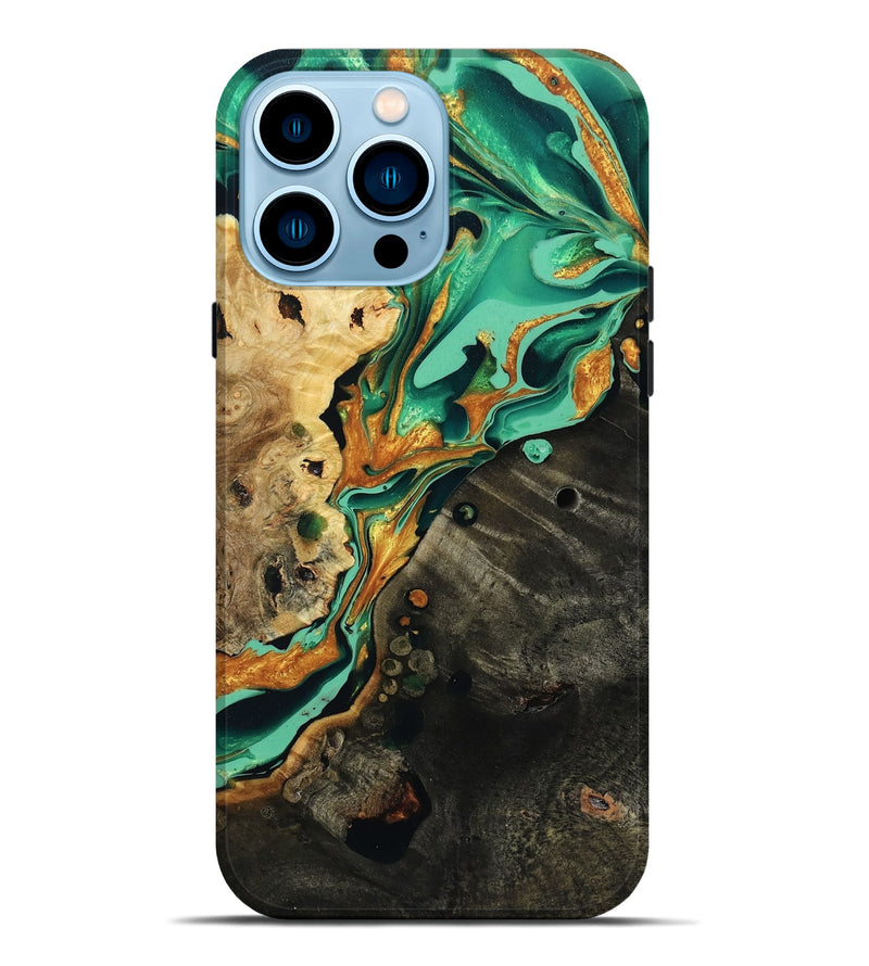 iPhone 14 Pro Max Wood Live Edge Phone Case - Marques (Green, 795887)