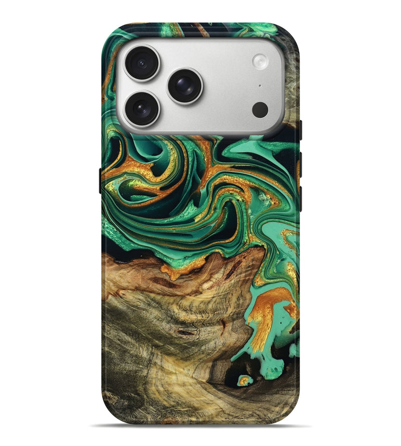 iPhone 17 Pro Max Wood Live Edge Phone Case - Jericho (Green, 795890)