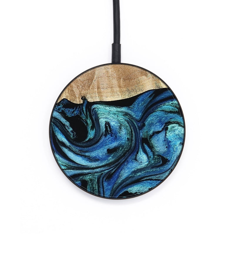 Circle Wood Wireless Charger - Kaeli (Blue, 795903)