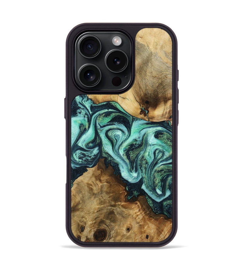 iPhone 16 Pro Wood Phone Case - Roger (Green, 795906)