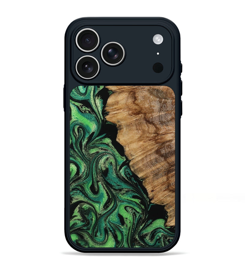 iPhone 17 Pro Max Wood Phone Case - Madden (Green, 795909)