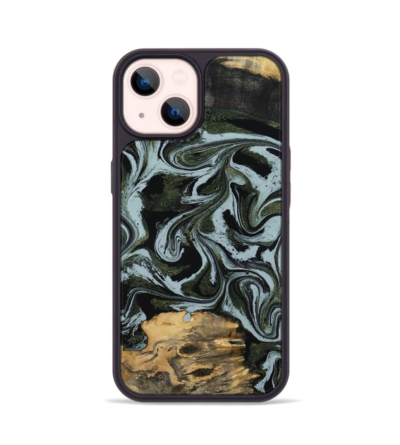 iPhone 14 Wood Phone Case - Destini (Green, 795912)