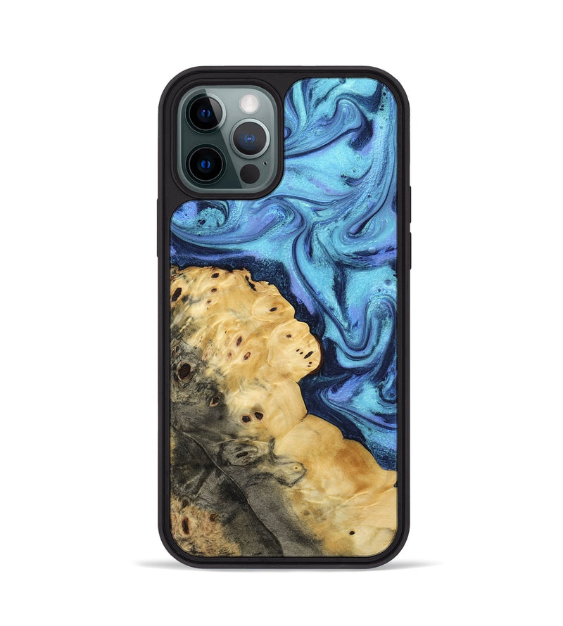 iPhone 12 Pro Wood Phone Case - Megan (Blue, 795936)