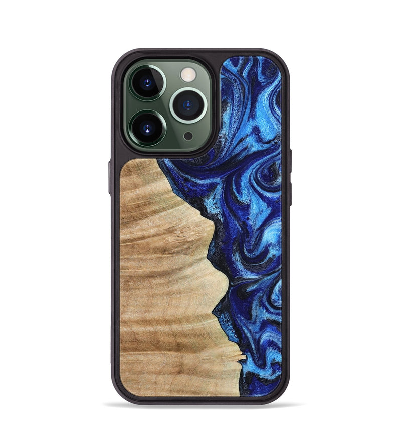 iPhone 13 Pro Wood Phone Case - Malayah (Blue, 795938)
