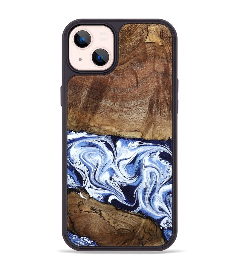 iPhone 14 Plus Wood Phone Case - Noor (Blue, 795940)