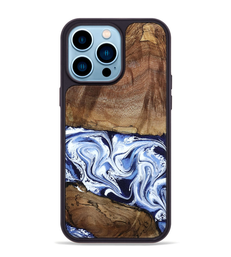 iPhone 14 Pro Max Wood Phone Case - Noor (Blue, 795940)