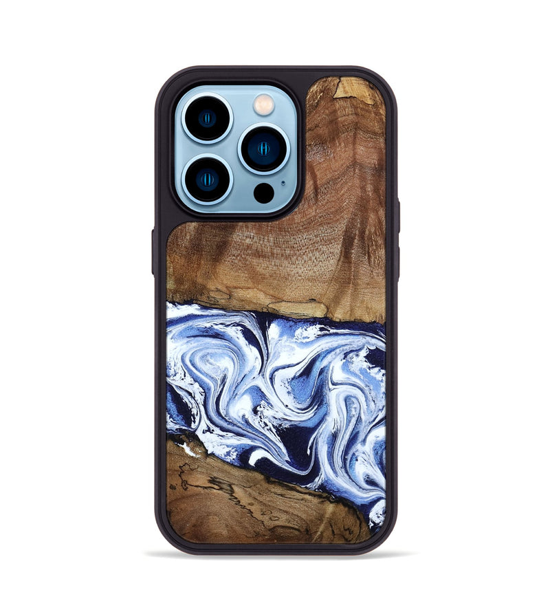 iPhone 14 Pro Wood Phone Case - Noor (Blue, 795940)