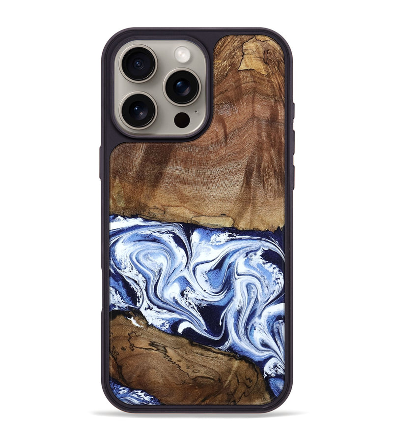 iPhone 16 Pro Max Wood Phone Case - Noor (Blue, 795940)