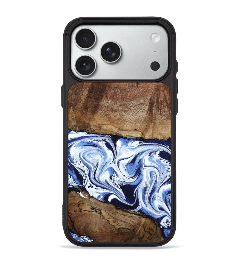 iPhone 18 Pro Max Wood Phone Case - Noor (Blue, 795940)