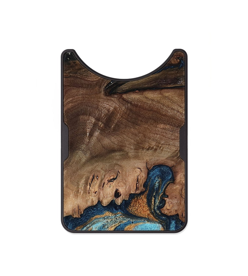 Alloy Wood Wallet - Alayah (Teal & Gold, 795997)