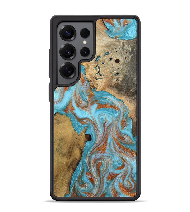 Galaxy S25 Ultra Wood Phone Case - Kennith (Teal & Gold, 795998)