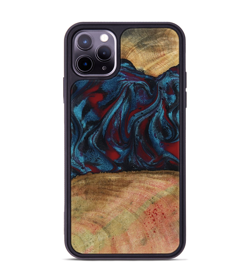 iPhone 11 Pro Max Wood Phone Case - Trena (Red, 796013)