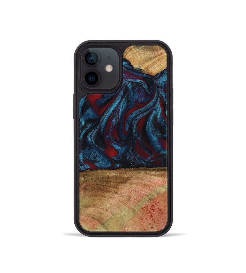 iPhone 12 mini Wood Phone Case - Trena (Red, 796013)