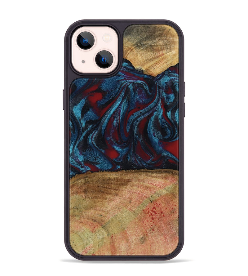 iPhone 14 Plus Wood Phone Case - Trena (Red, 796013)