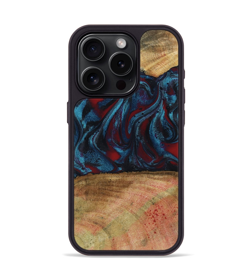 iPhone 15 Pro Wood Phone Case - Trena (Red, 796013)