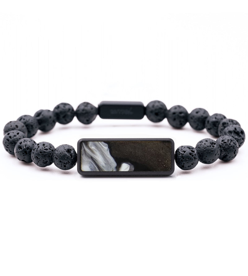Lava Bead Wood Bracelet - Blanche (Black & White, 796049)