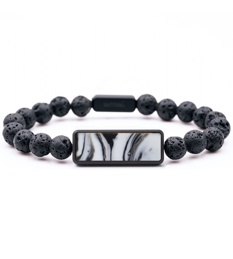 Lava Bead ResinArt Bracelet - Rosalie (Black & White, 796052)