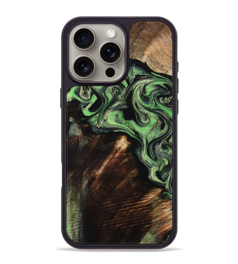 iPhone 16 Pro Max Wood Phone Case - Lois (Green, 796096)