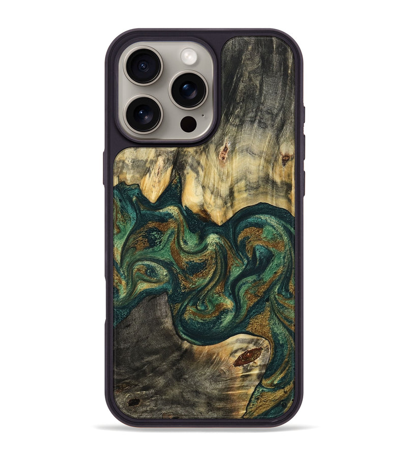 iPhone 16 Pro Max Wood Phone Case - Scarlet (Green, 796105)