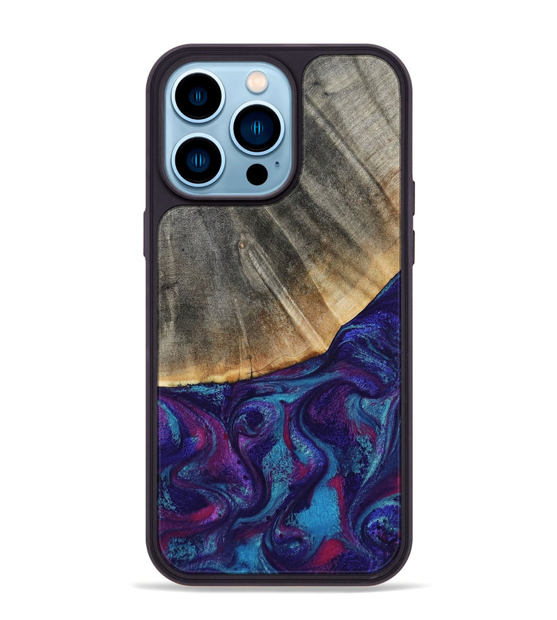 iPhone 14 Pro Max Wood Phone Case - Korey (Purple, 796109)