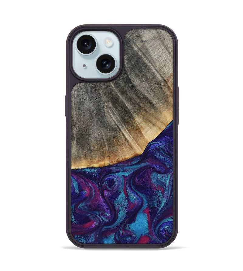 iPhone 15 Wood Phone Case - Korey (Purple, 796109)