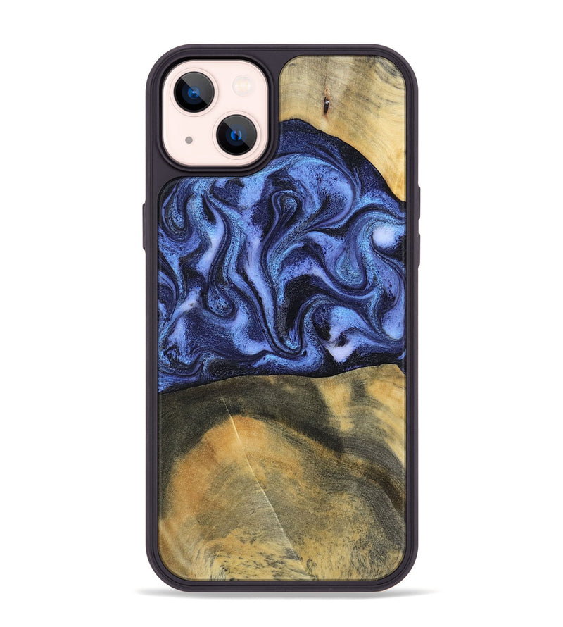 iPhone 14 Plus Wood Phone Case - Izaiah (Blue, 796124)