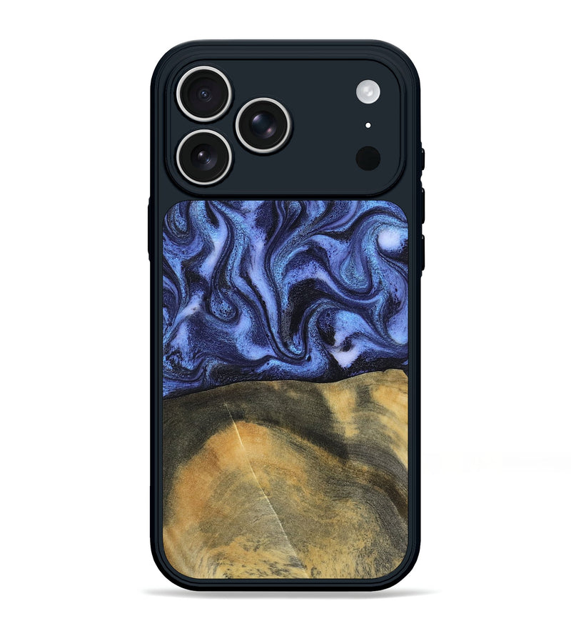 iPhone 17 Pro Max Wood Phone Case - Izaiah (Blue, 796124)
