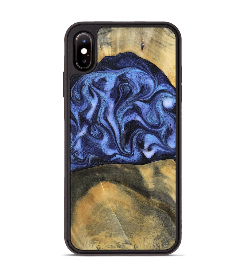 iPhone Xs Max Wood Phone Case - Izaiah (Blue, 796124)
