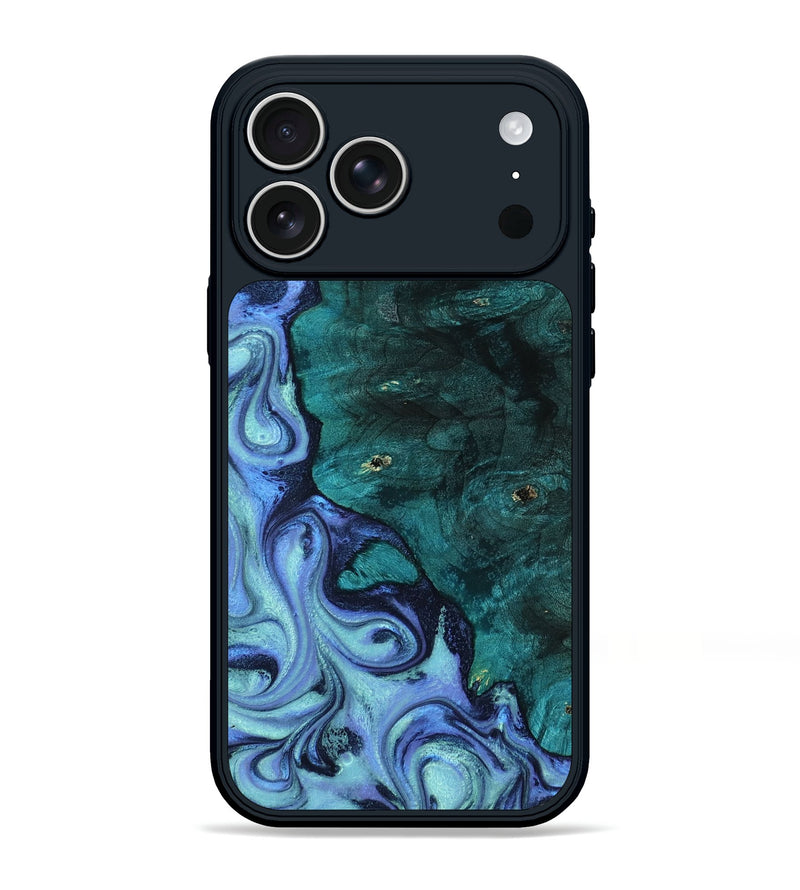 iPhone 17 Pro Max Wood Phone Case - Asha (Blue, 796129)