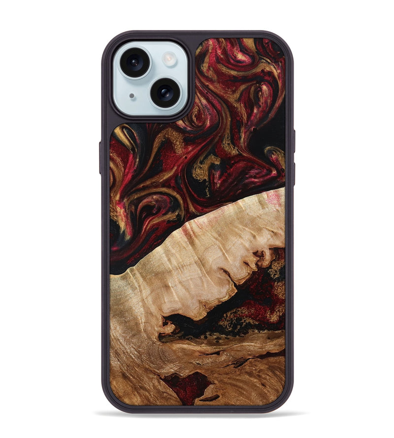 iPhone 15 Plus Wood Phone Case - Angeles (Red, 796194)