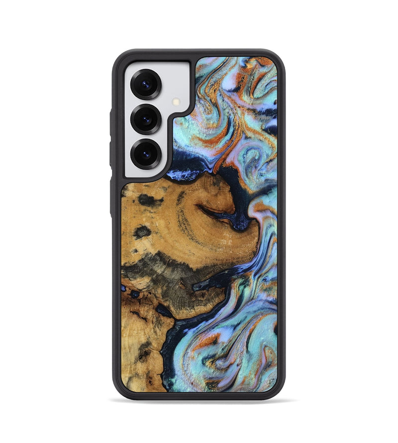 Galaxy S25 Wood Phone Case - Raphael (Teal & Gold, 796222)