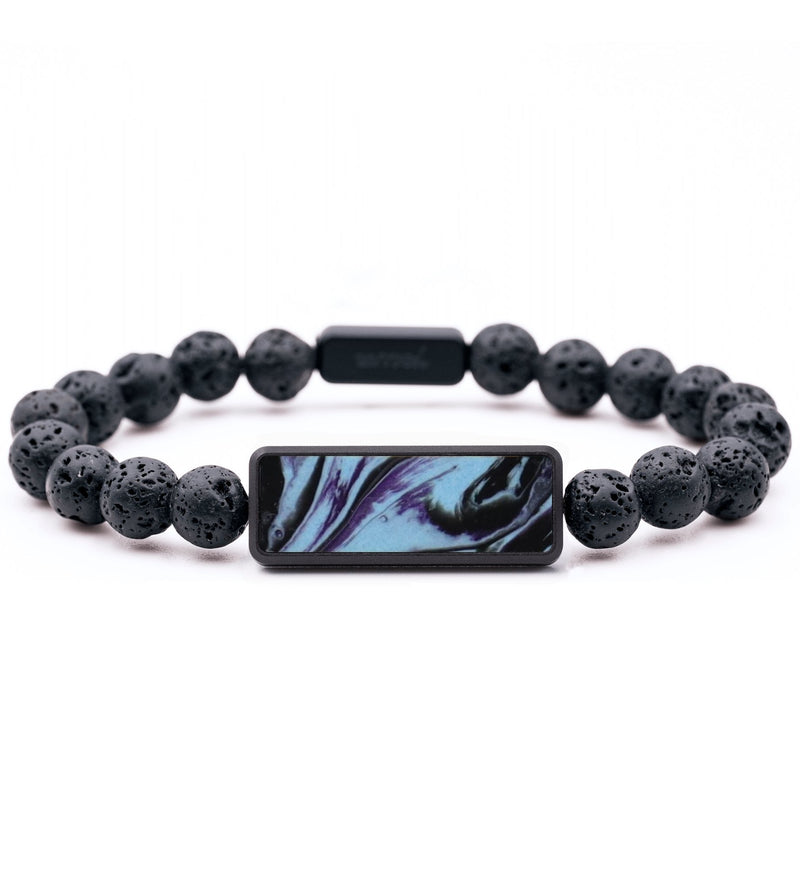 Lava Bead ResinArt Bracelet - Willa (Blue, 796255)