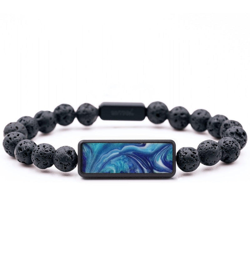 Lava Bead ResinArt Bracelet - Wallace (Blue, 796260)