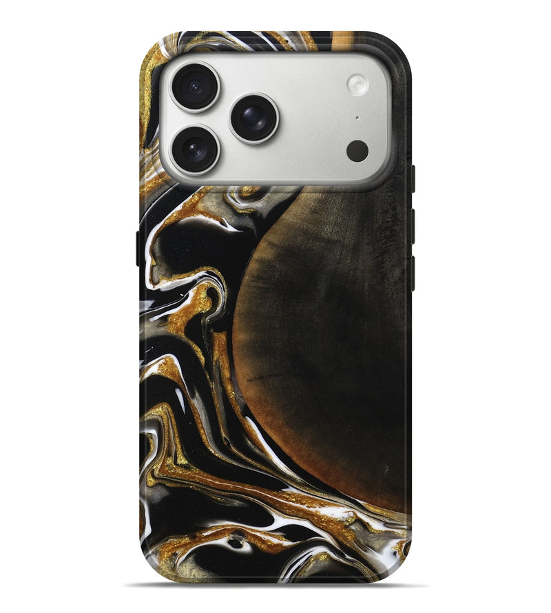 iPhone 17 Pro Max Wood Live Edge Phone Case - Dangelo (Black & White, 796384)