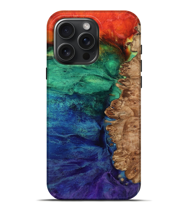 iPhone 16 Pro Max Wood Live Edge Phone Case - Dash (Blue, 796389)
