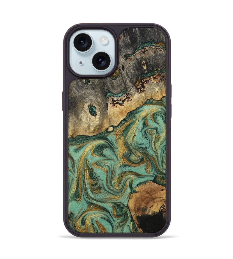 iPhone 15 Wood Phone Case - Baylee (Green, 796399)