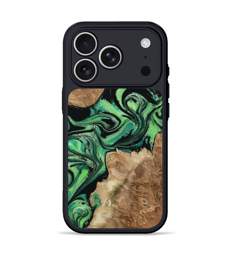 iPhone 17 Pro Wood Phone Case - Oleta (Green, 796400)